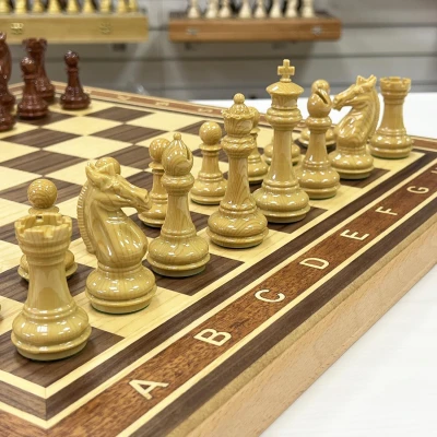 Шахматы турнирные орех с фигурами Стаунтон мини из композита большие