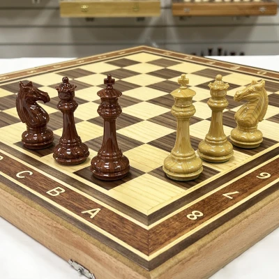 Шахматы турнирные орех с фигурами Стаунтон мини из композита большие