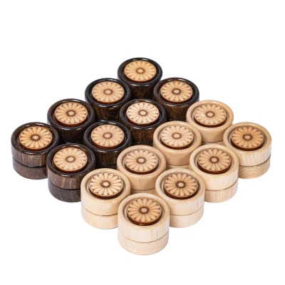 Фишки для нард ручной работы деревянные Узор-4 резные