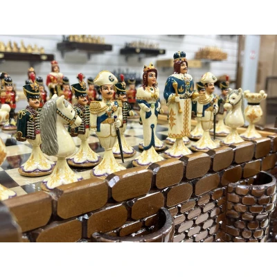 Шахматный ларец Замок с фигурами Царская Россия из хлеба