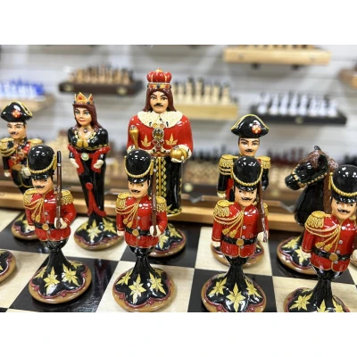 Шахматный ларец Замок с фигурами Царская Россия из хлеба