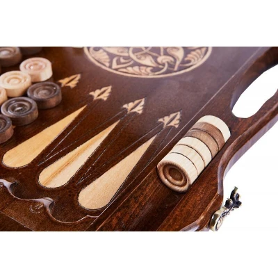 Нарды резные "Арарат и Хорвирап 2" с ручкой 60, Haleyan