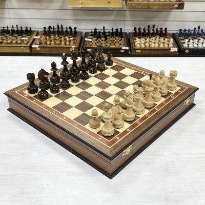 Шахматный ларец орех Премиальный люкс