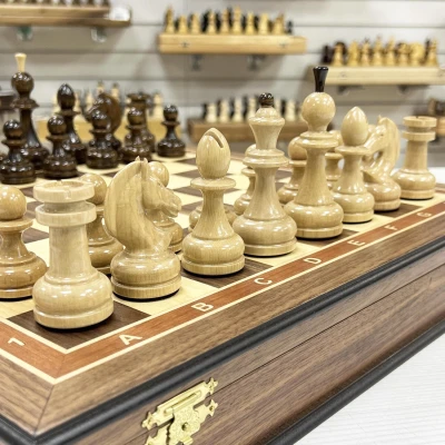 Шахматный ларец орех Премиальный люкс