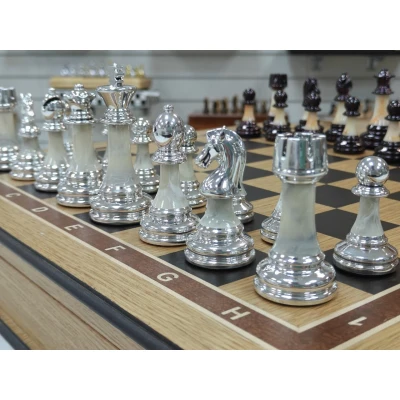 Шахматы подарочные в ларце из дуба с фигурами Итальянский дизайн Люкс