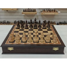 Шахматы подарочные в ларце Венге 45х45см с фигурами Суприм