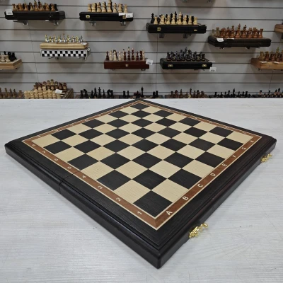 Шахматная доска складная, турнирная, ручной работы из моренного дуба 50 см