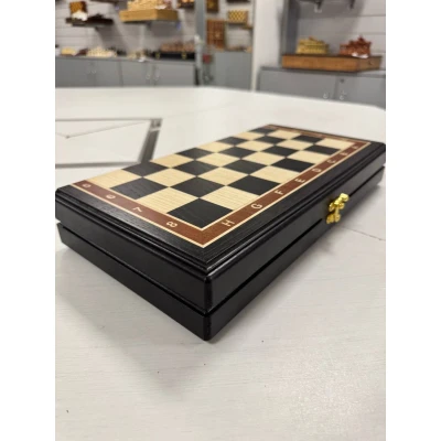 Шахматная доска складная деревянная моренный дуб 40 см