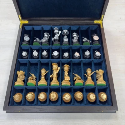 Шахматы подарочные из мореного дуба ЧВК Вагнер