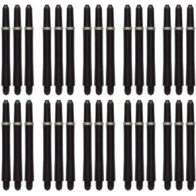 Набор из 10-ти комплектов хвостовиков Winmau Nylon с колечками (Medium) черного цвета