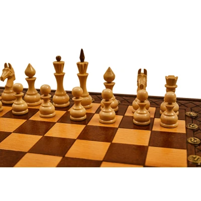 Шахматы + нарды резные "Эндшпиль 1" 40, Simonyan