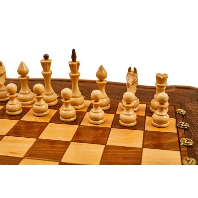 Шахматы + нарды резные "Гамбит 2" 40, Simonyan