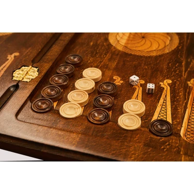 Нарды резные "Армянский фрактал" 60, Ustyan