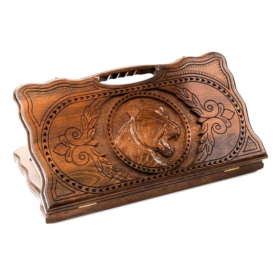 Нарды резные "Тигр" с ручкой 40, Haleyan