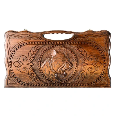 Нарды резные "Тигр" с ручкой 40, Haleyan