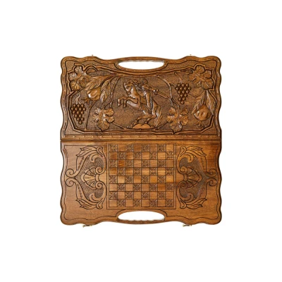 Нарды резные "Всадник" с ручкой, Haleyan