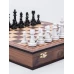 Шахматы подарочные в ларце Орех с фигурами Итальянский дизайн черно-белые Шахматы подарочные в ларце Орех с фигурами Итальянский дизайн черно-белые