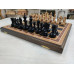 Шахматы из дуба и бука с премиальными, утяжеленными фигурами на доске 45 на 45 см