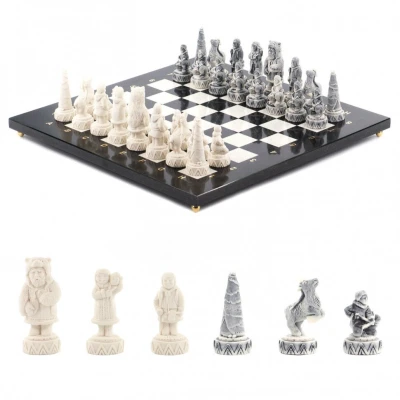 Шахматы Северные народы змеевик мрамор