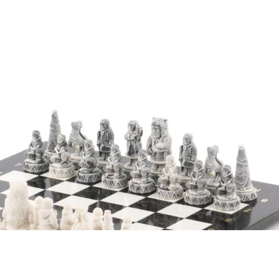 Шахматы Северные народы змеевик мрамор