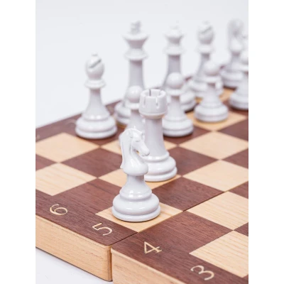 Шахматы подарочные Интарсия темные с фигурами Итальянский дизайн черно-белые