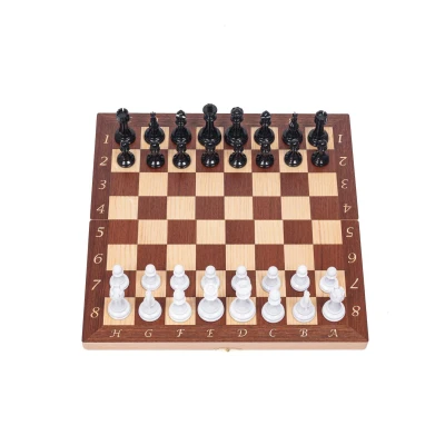 Шахматы подарочные Интарсия темные с фигурами Итальянский дизайн черно-белые