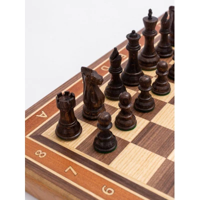 Шахматы турнирные из дуба и красного дерева с утяжелением Суприм