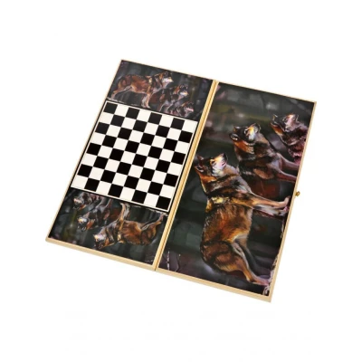 Нарды-Шашки Походные - Волчья стая средние