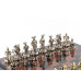 Шахматы из камня с металлическими фигурами Средневековье 44х44 см лемезит змеевик