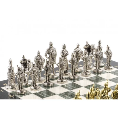 Шахматы подарочные Русские доска 40х40 см из офиокальцита