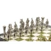Шахматы Римские воины доска 44х44 см из камня мрамор змеевик с металлическими фигурами