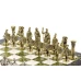 Шахматы Римские воины доска 44х44 см из камня мрамор змеевик с металлическими фигурами