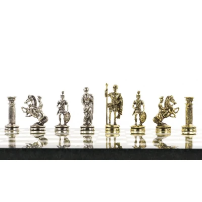 Шахматы подарочные "Римские воины" 36х36 см мрамор змеевик
