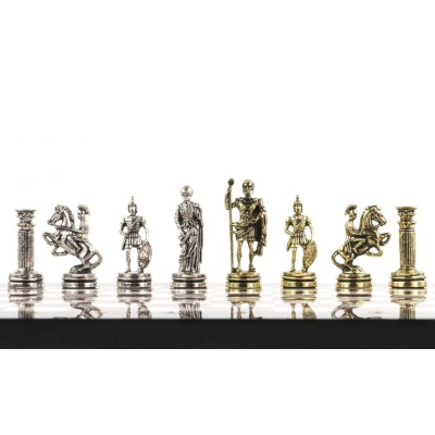 Шахматы подарочные Римские воины 28х28 см из лемезита и мрамора