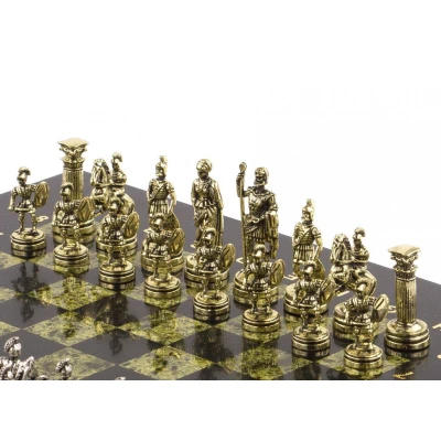 Шахматы подарочные Римские воины из змеевика 28 см