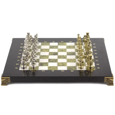 Шахматы подарочные Римские воины 28х28 см из камень змеевик