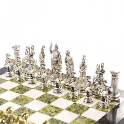 Шахматы подарочные Римская империя змеевик мрамор большие