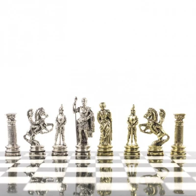 Шахматы эксклюзивные Римская Империя мрамор, змеевик 44 см