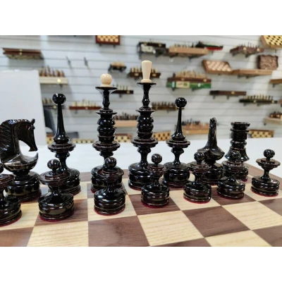 Шахматы подарочные клен презент орех средние