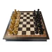 Эксклюзивные шахматы из карельской березы в ларце из черного дерева 45х45 см