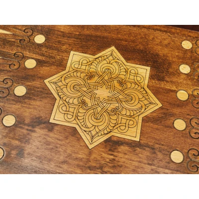 Нарды резные Узорные большие из массива