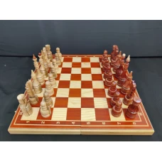 Шахматы большие ручной работы из клена и красного дерева