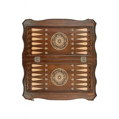 Шахматы   нарды резные Герб РФ