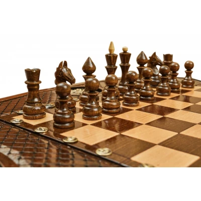 Шахматы   нарды резные Герб РФ