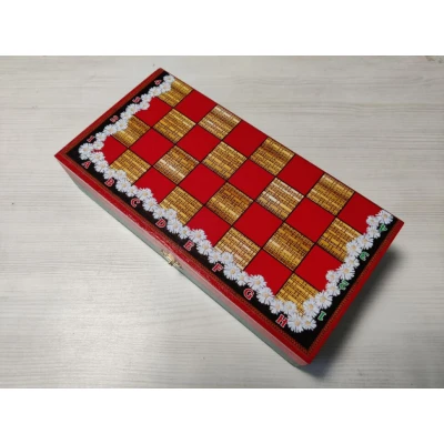 Шахматы сувенирные Матрешки красно-зеленые