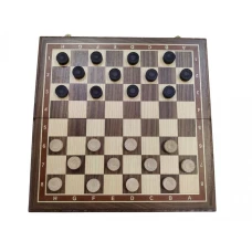 Шашки подарочные 64 клетки из ореха и бука