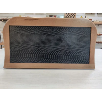 Нарды филигранные из экокожи и бука черные