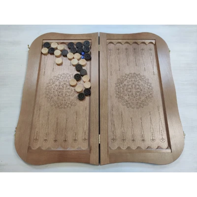 Нарды филигранные из экокожи и бука черные