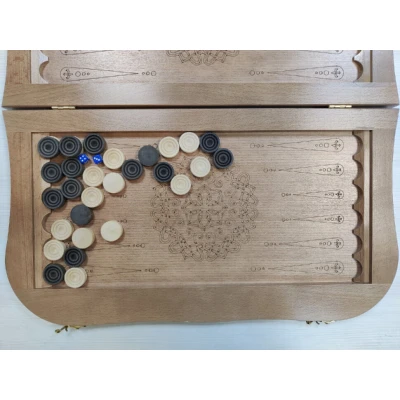 Нарды филигранные из экокожи и бука черные