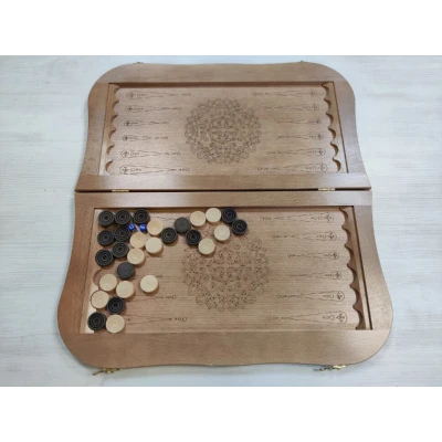 Нарды филигранные из экокожи и бука черные